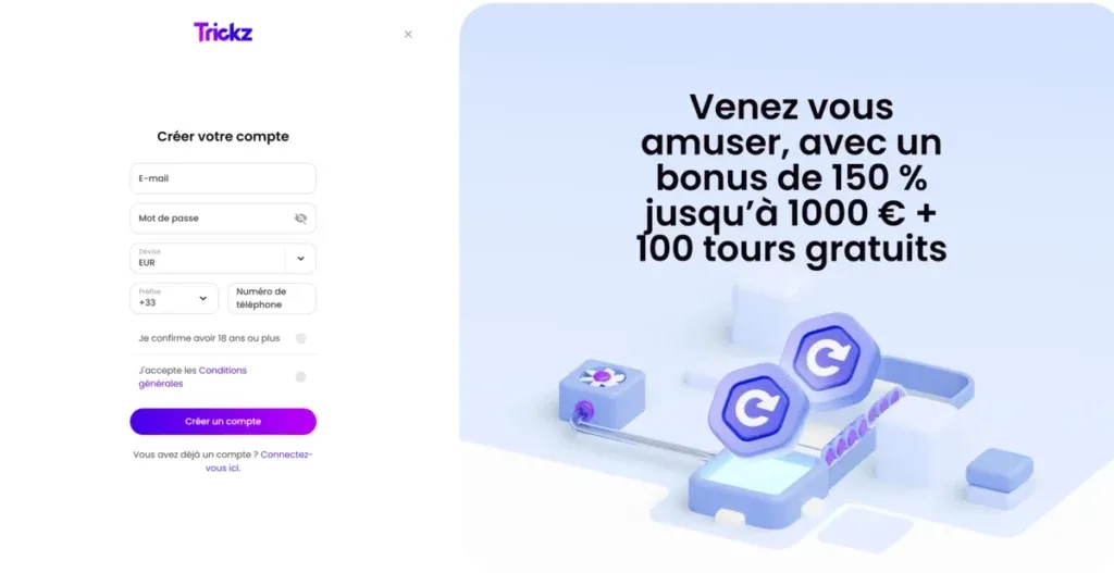 trickz casino compte